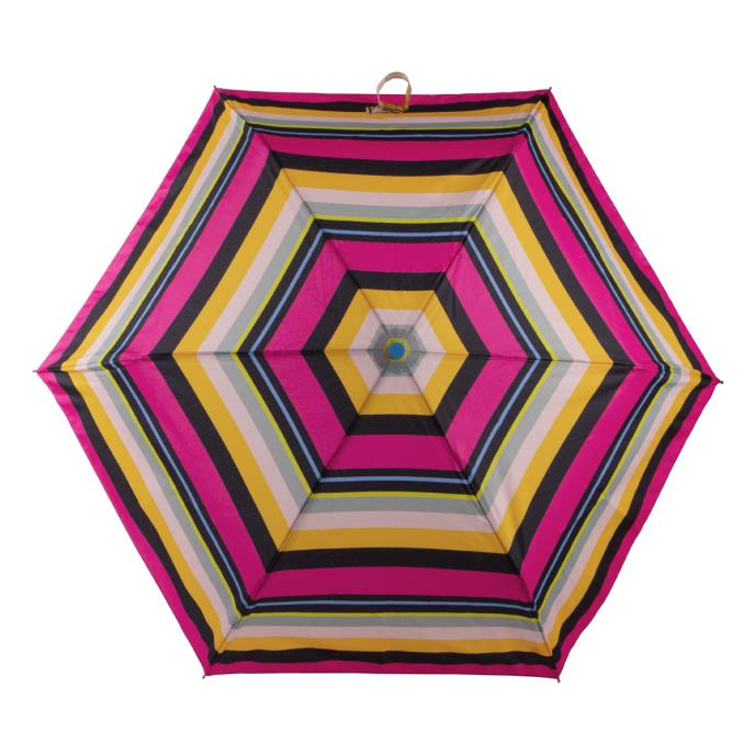 totes ECO-BRELLA® Supermini Magenta Block Stripe Print Umbrella (3 Section) Extra Image 2